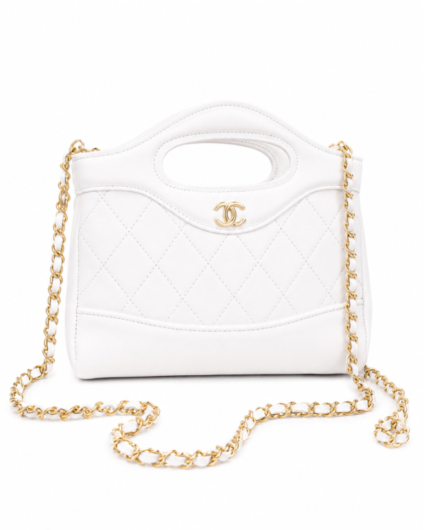 Chanel Mini Quilted Bag White Gold – Ženska Elegantna Torbica