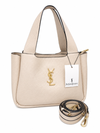 Yves Saint Laurent Tote Bag Beige Gold – Ženska Elegantna Torba