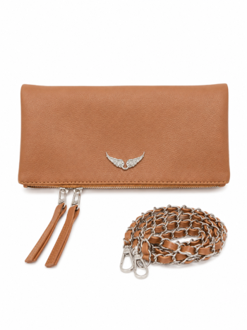 Zadig & Voltaire Chain Bag Tan Silver – Ženska Elegantna Torbica